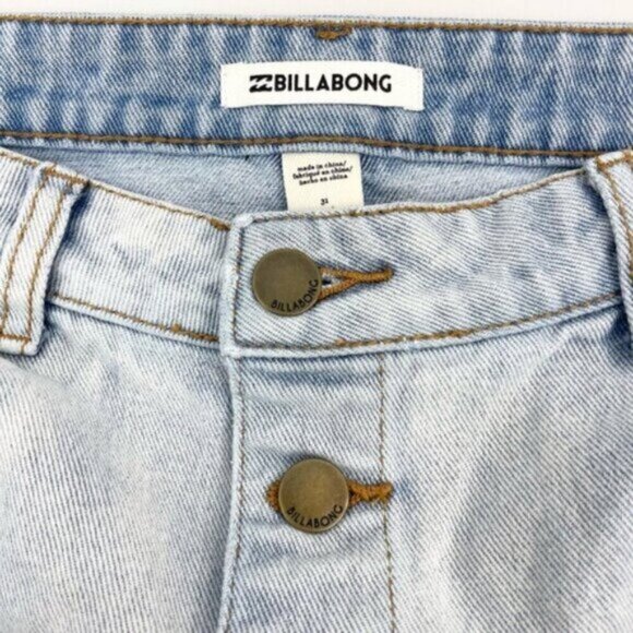 Billabong Womens Good Life Button Front Mini Denim Skirt Size 31 - Picture 6 of 8